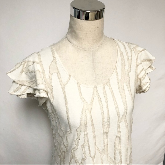 Anthropologie Dolan Flutter Cap Sleeve Top Sz S - Picture 3 of 12